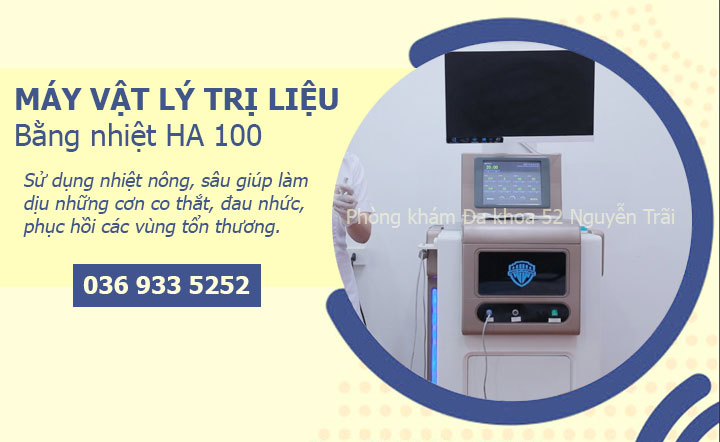 Máy vật lý trị liệu bằng nhiệt: Sử dụng nhiệt nông, sâu giúp làm dịu những cơn co thắt, đau nhức, phục hồi các vùng tổn thương.